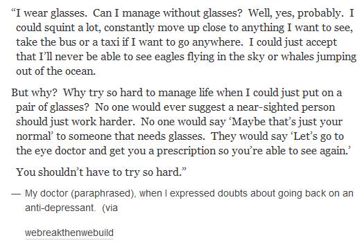 glasses and antipdressants